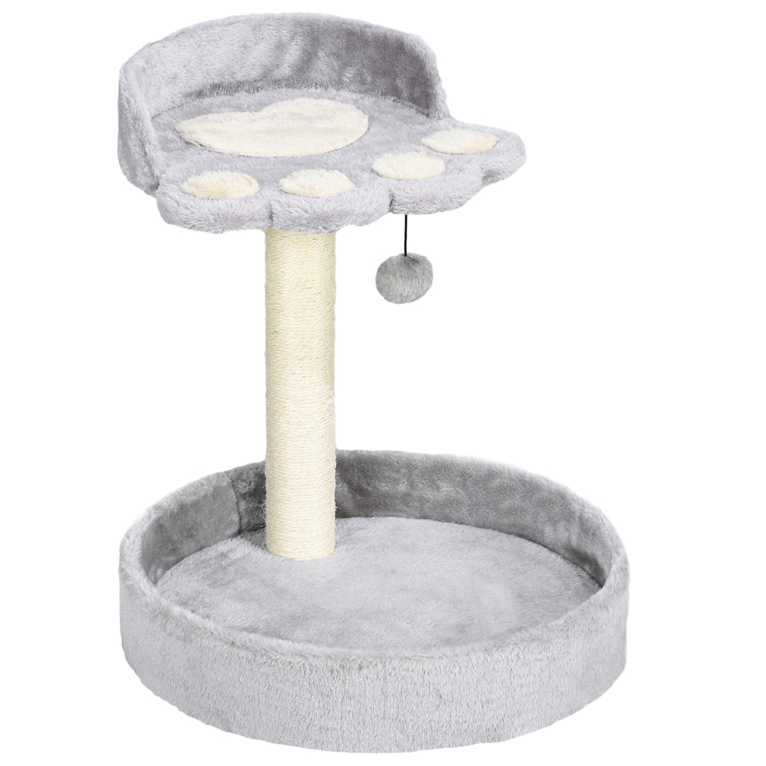 44cm Cat Tower, Cat Tree for Indoor Cats, with Sisal Cat Scratching Post, Toy Ball - Light Grey