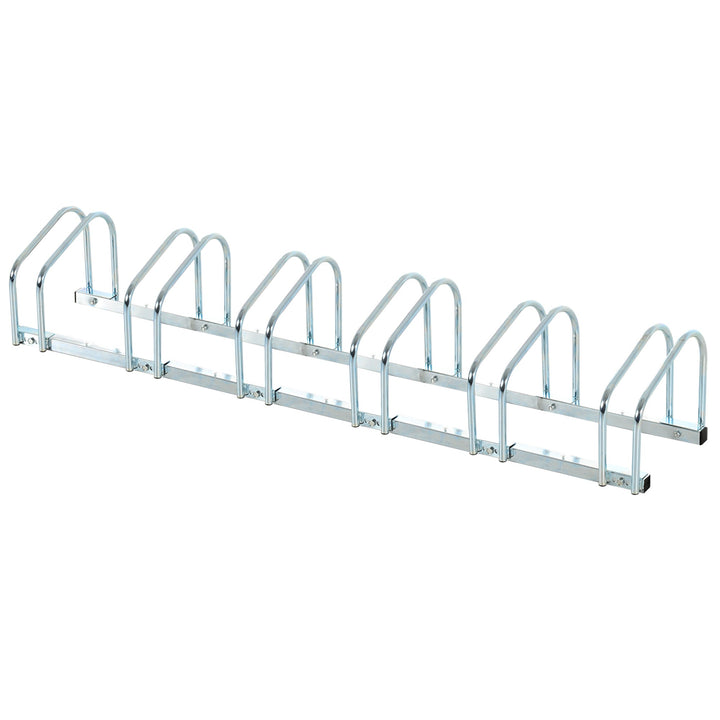 MCL Bike Stand Parking Rack Floor or Wall Mount Bicycle Cycle Storage Locking Stand 179L x 33W x 27H (6 Racks, )