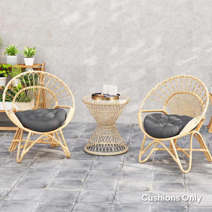 Set of Two Φ60cm Outdoor Cushions - Dark Grey