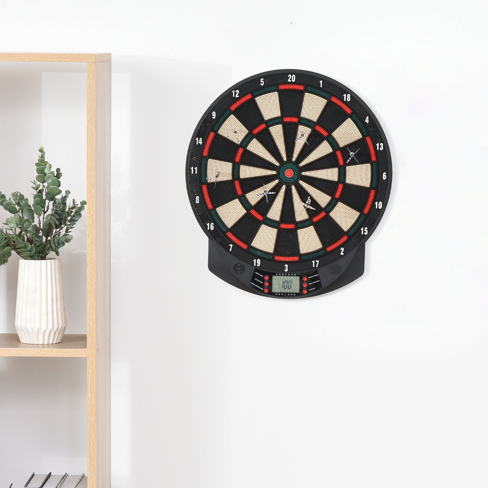LCD Electronic Dartboard Set Features 26 Games w/ 185 Variations and Include 6 Darts Multi-Game Option Ready-to-Play