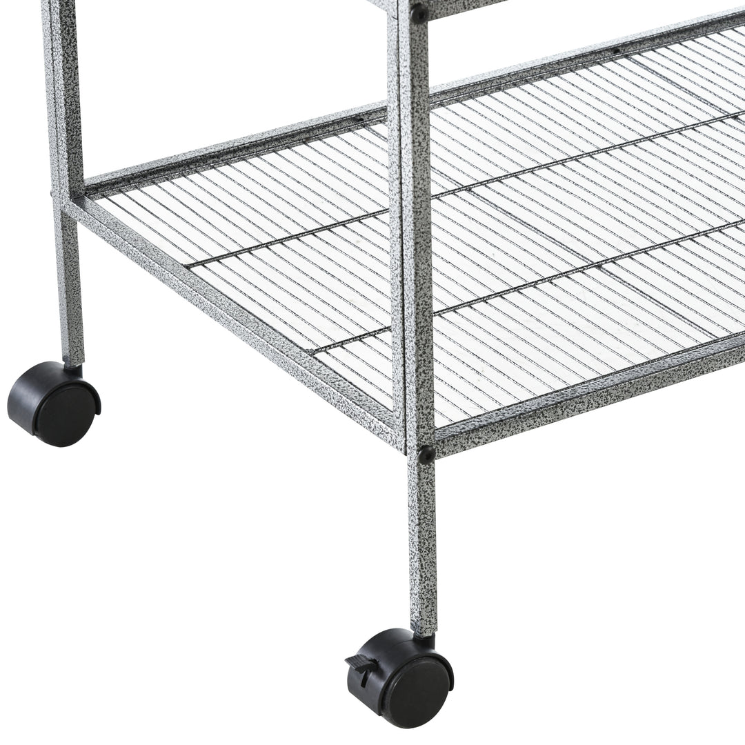 Large Bird Cage Parrot Cage with Divider, Slide Tray for Finch Canaries Parakeets Cockatiels, 95 x 45.5 x 102 cm