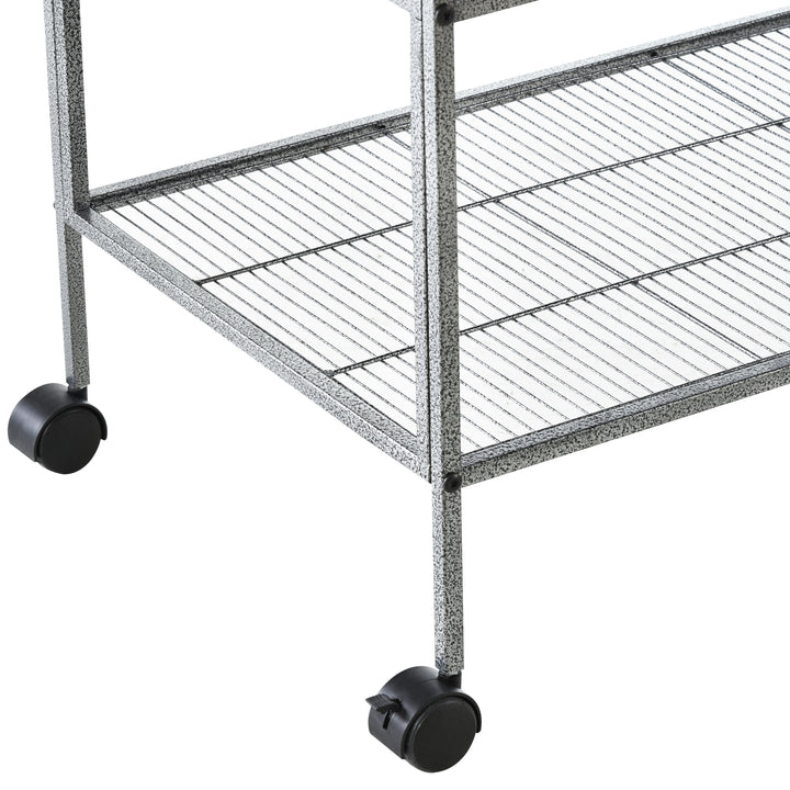 Large Bird Cage Parrot Cage with Divider, Slide Tray for Finch Canaries Parakeets Cockatiels, 95 x 45.5 x 102 cm