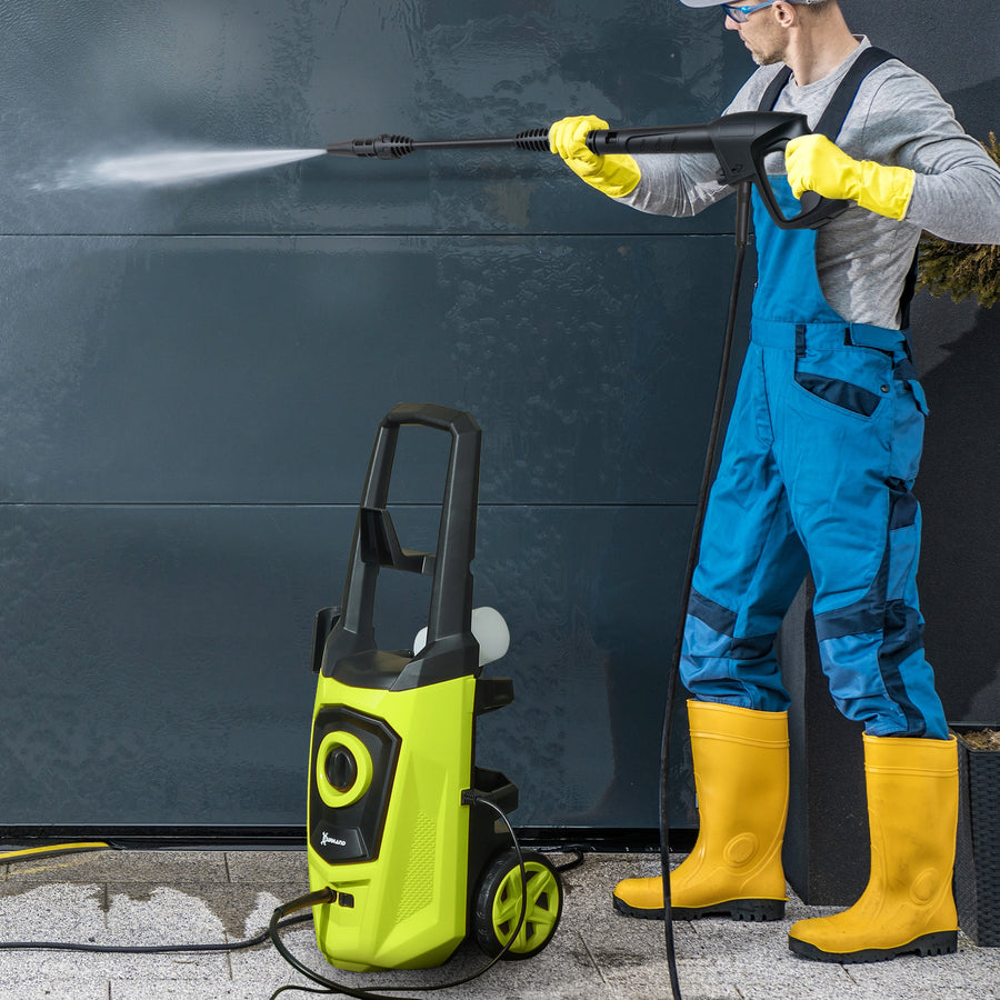 1800W High Pressure Washer, 150 Bar Pressure, 510 L/h Flow, High-Performance Portable Power Jet Wash Cleaner Green