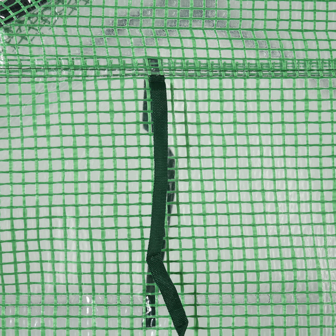 MCL Walk in Greenhouse with Shelves Steeple Green House for Garden Grow House Removable Cover 143x138x190cm, Green