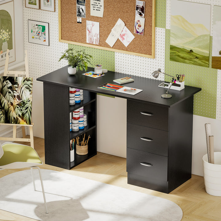 Computer Desk with Drawers, Home Office Desk, Writing Table, PC Workst