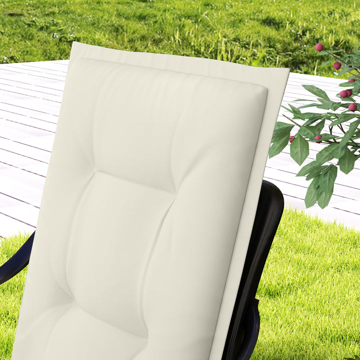 Set of Four Padded Garden Seat Cushions - White
