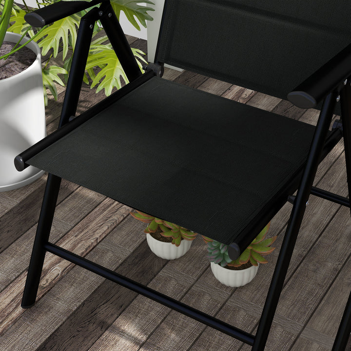 Set of Two Padded Garden Chairs - Black