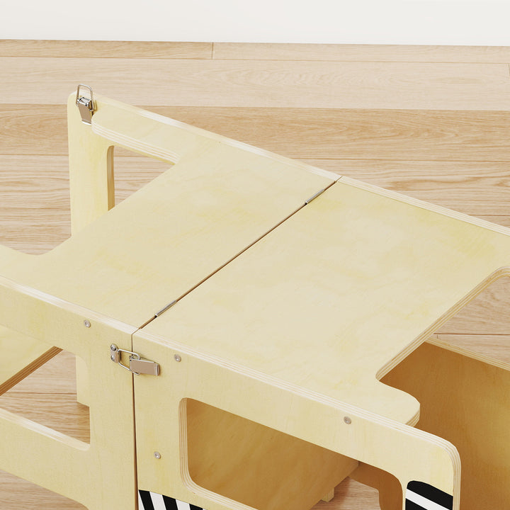 Toddler Step Stool, Standing Tower with Chalkboard, 3-in-1 Cat-Shaped Step Stool for Kitchen Counter