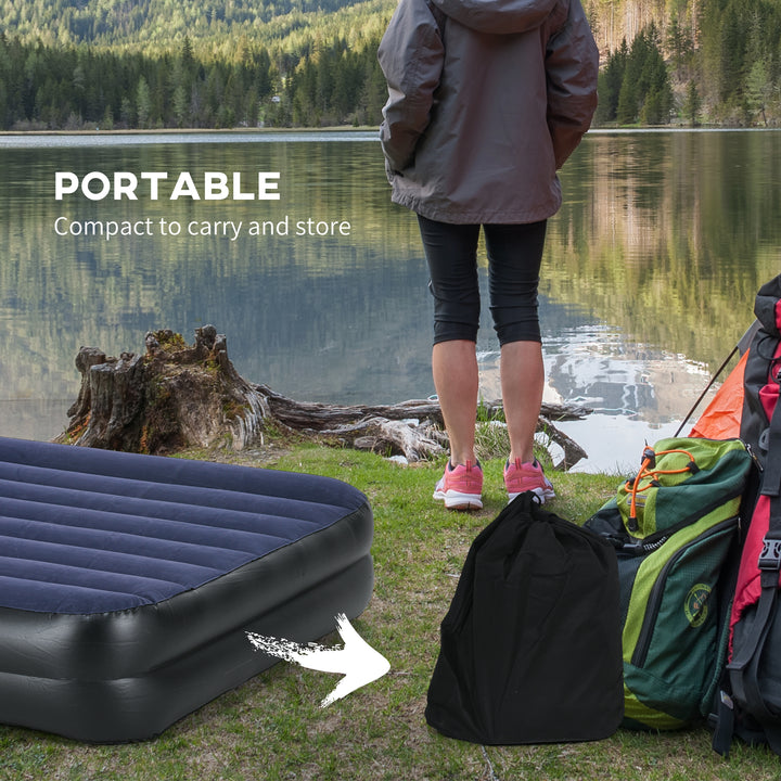 King-Size Air Bed, with Built-in Electric Pump and Carry Bag