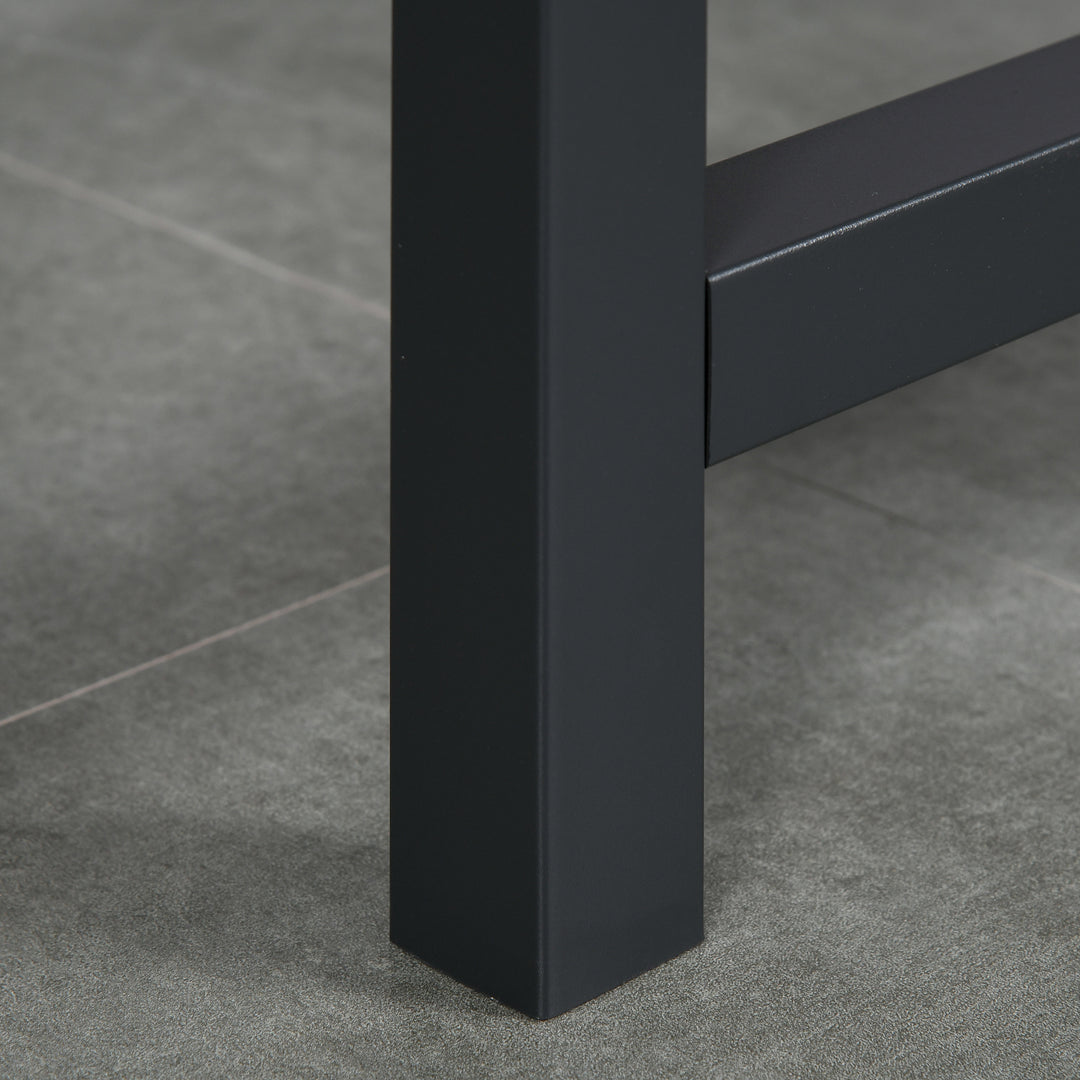 MCL Folding Dining Table, Industrial Drop Leaf Table with Wheels and Metal Frame for Kitchen, Dining Room, Space Saving, Rustic Brown