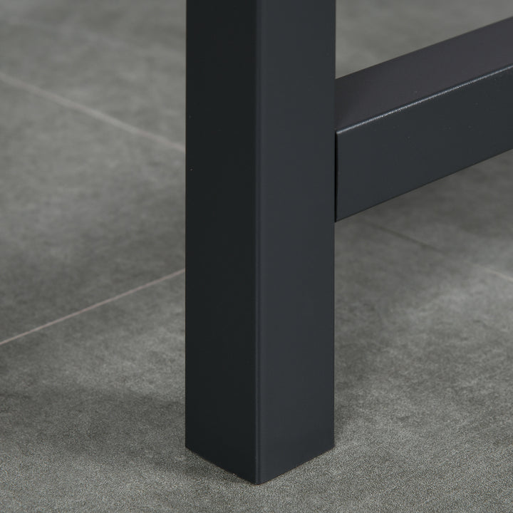 MCL Folding Dining Table, Industrial Drop Leaf Table with Wheels and Metal Frame for Kitchen, Dining Room, Space Saving, Rustic Brown