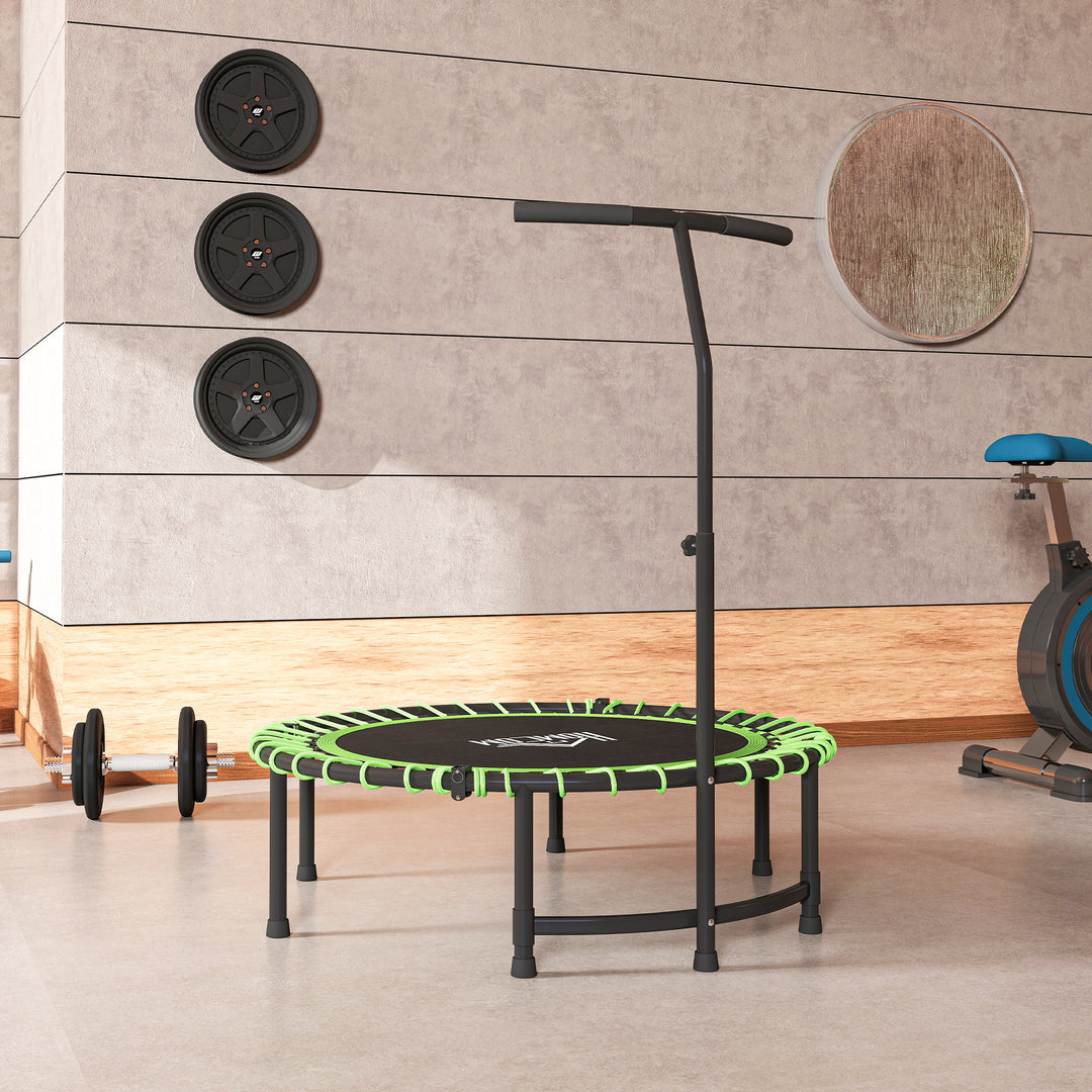 Mini Round Steel Frame Trampoline w/ Adjustable Handle, Green