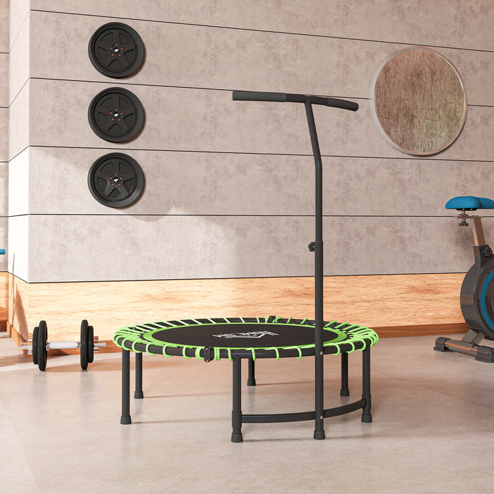Mini Round Steel Frame Trampoline w/ Adjustable Handle, Green