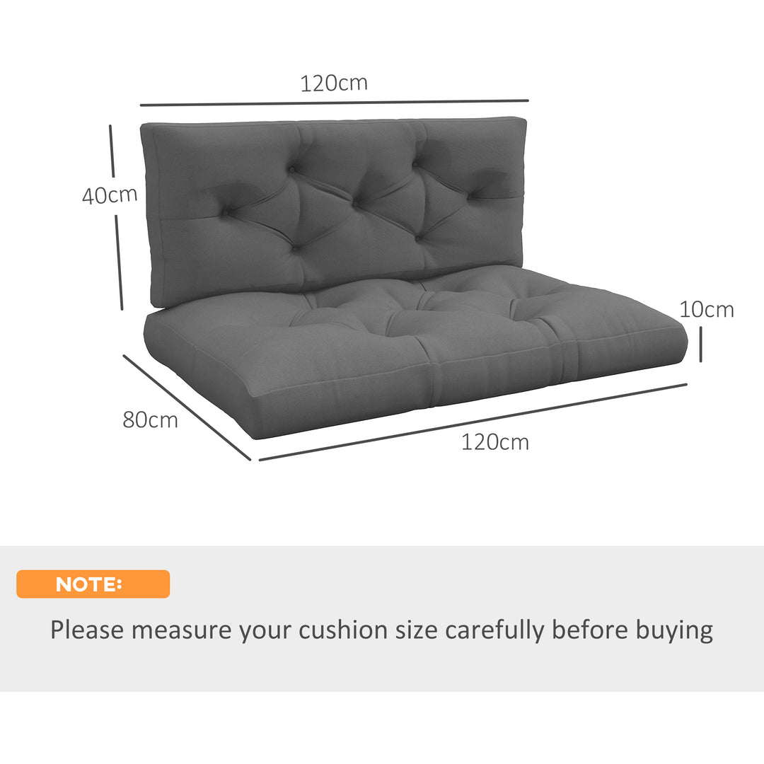 Seat and Back Padded Pallet Cushion Set - Dark Grey