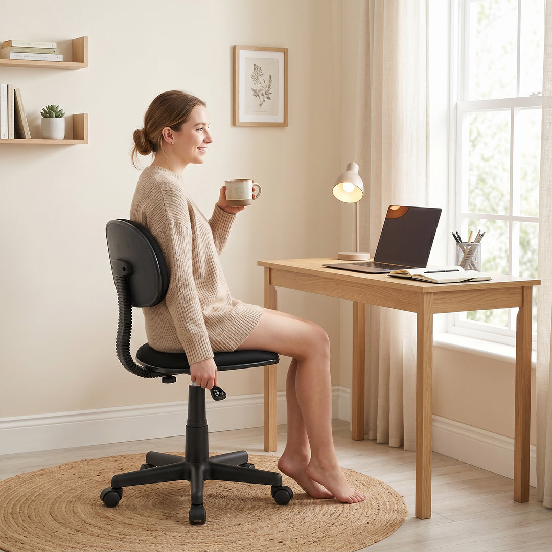 Small Armless Office Chair - Black