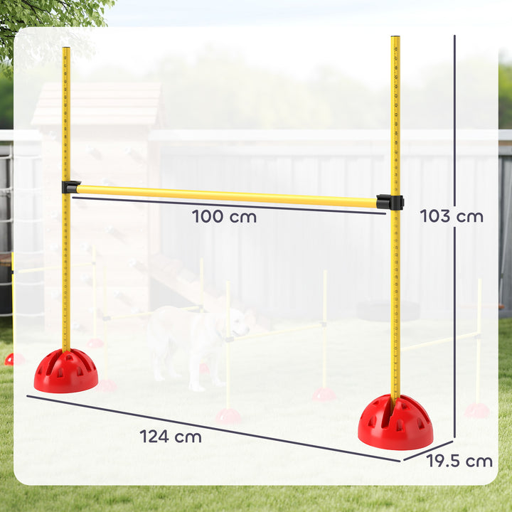 4-piece Dog Agility Equipment with 4 Hurdles, Bag for Jump, Training, Yellow