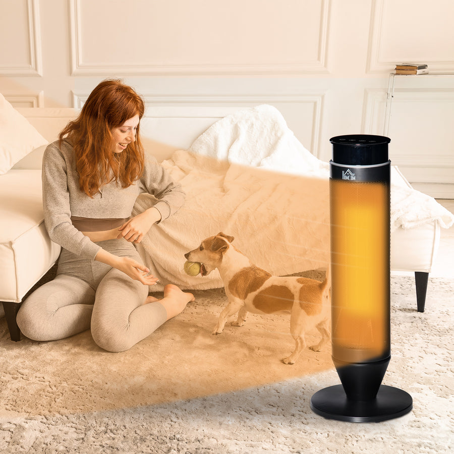 21 Inch Space Heater, 1000W/2000W Ceramic Electric Heater and Fan, Overheating & Tip-Over Protection, 8H Timer, 42° Oscillation, Portable Heater for Home