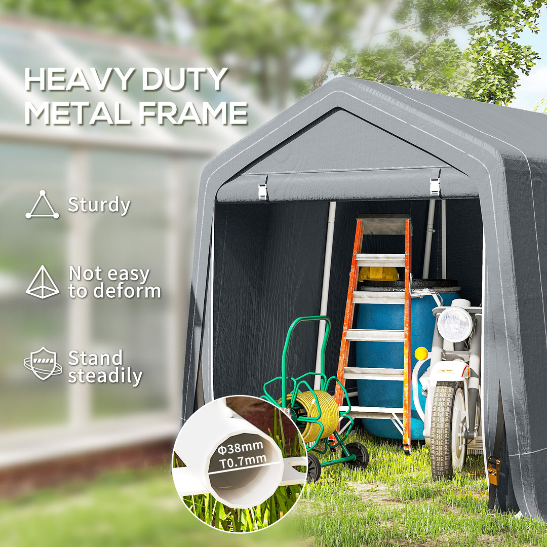 8 x 6.5 ft Outdoor Garden Storage Shed, Waterproof Bike Tent w/ Double