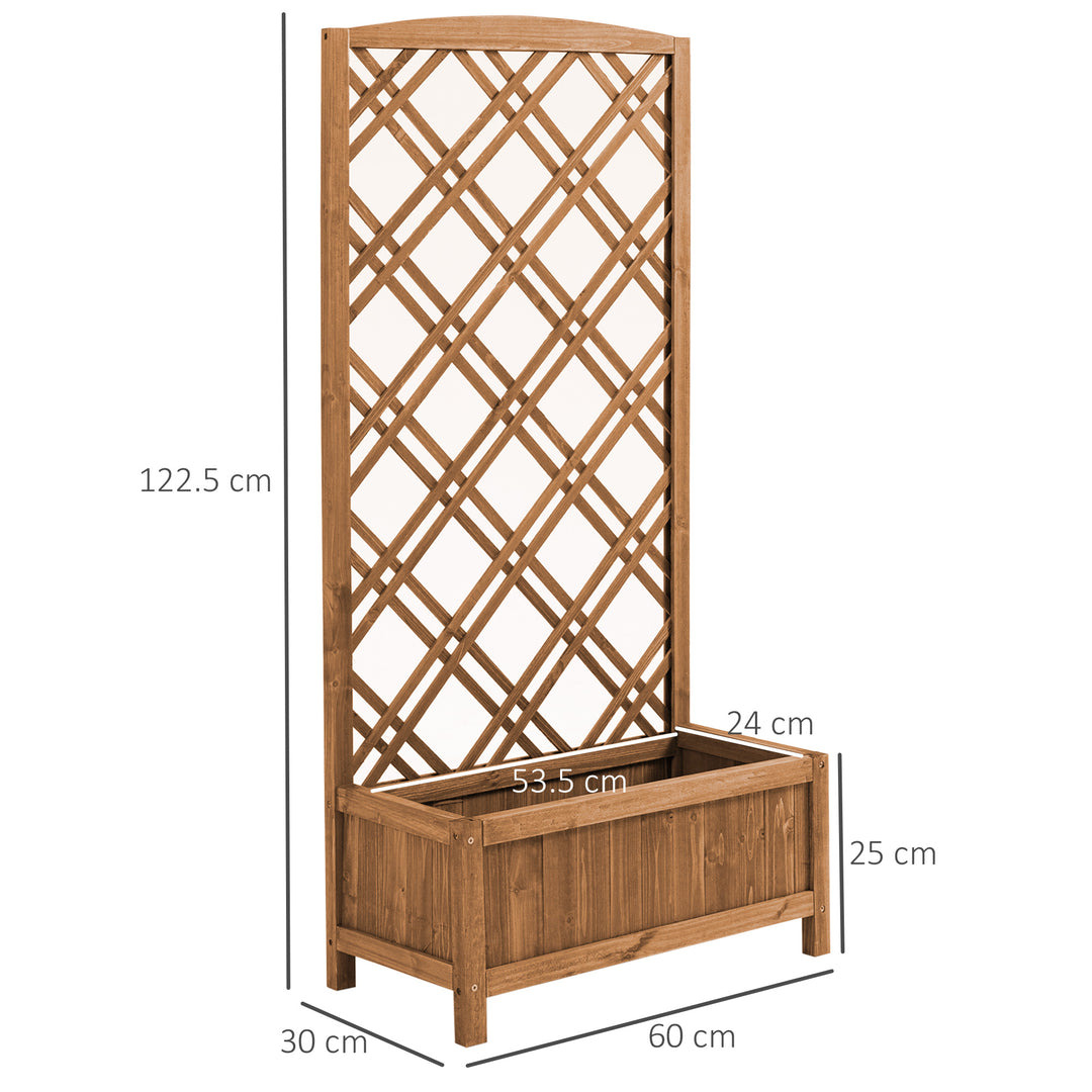 Garden Planter with Trellis, Wooden Raised Bed for Garden with Lattice Trellis for Vegetables, Herbs and Flowers