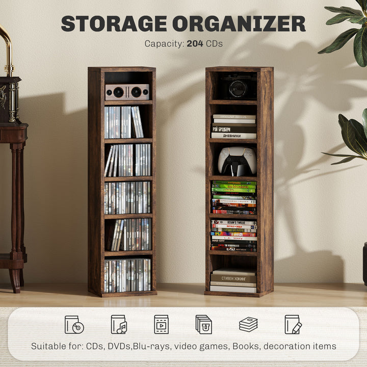 Set of Two 102 CD Storage Units - Mid Brown Wood-Effect