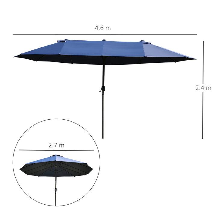 Double-side Umbrella Parasol, Φ2.7x4.6Wx2.4H m-Blue
