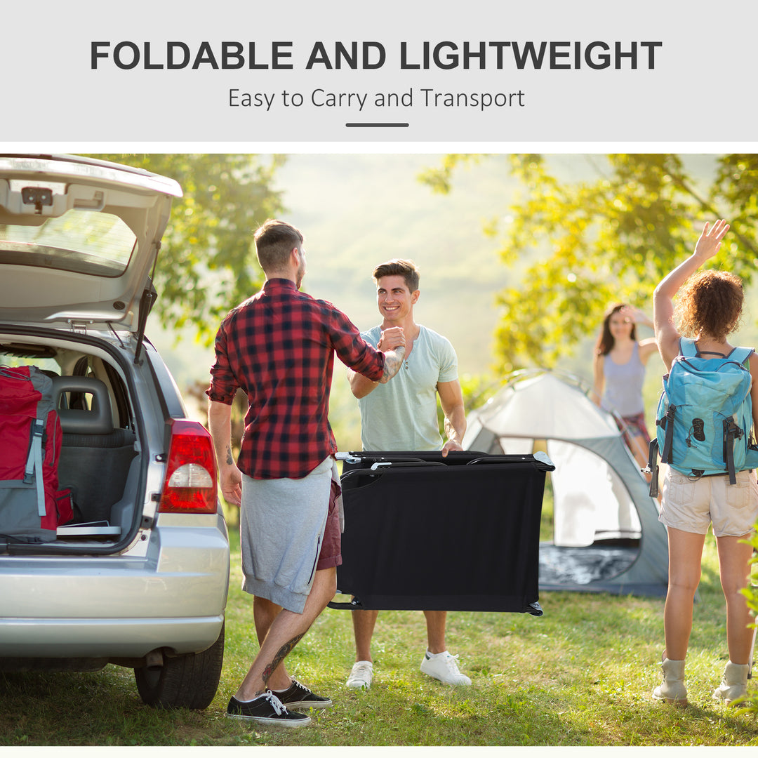 MCL Foldable Sun Lounger with 5-Position Adjustable Backrest, Outdoor Portable Recliner Chaise Lounge Chair with Breathable Mesh Fabric, Black