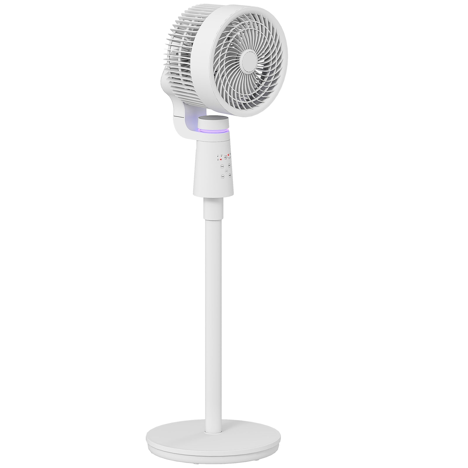 Pedestal Air Circulation Fan with Oscillating, Light Off, White