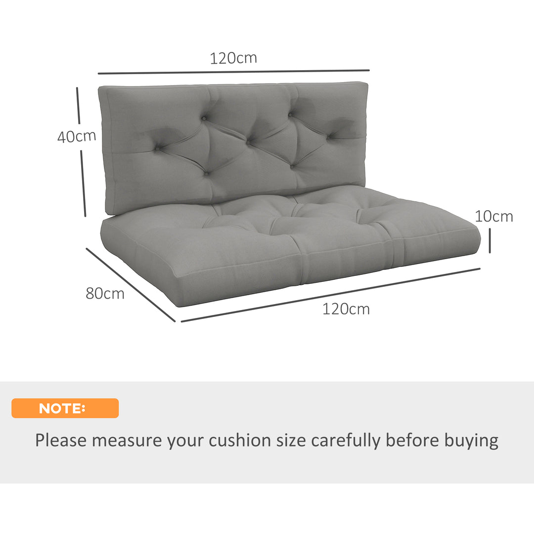 Seat and Back Padded Pallet Cushion Set - Light Grey