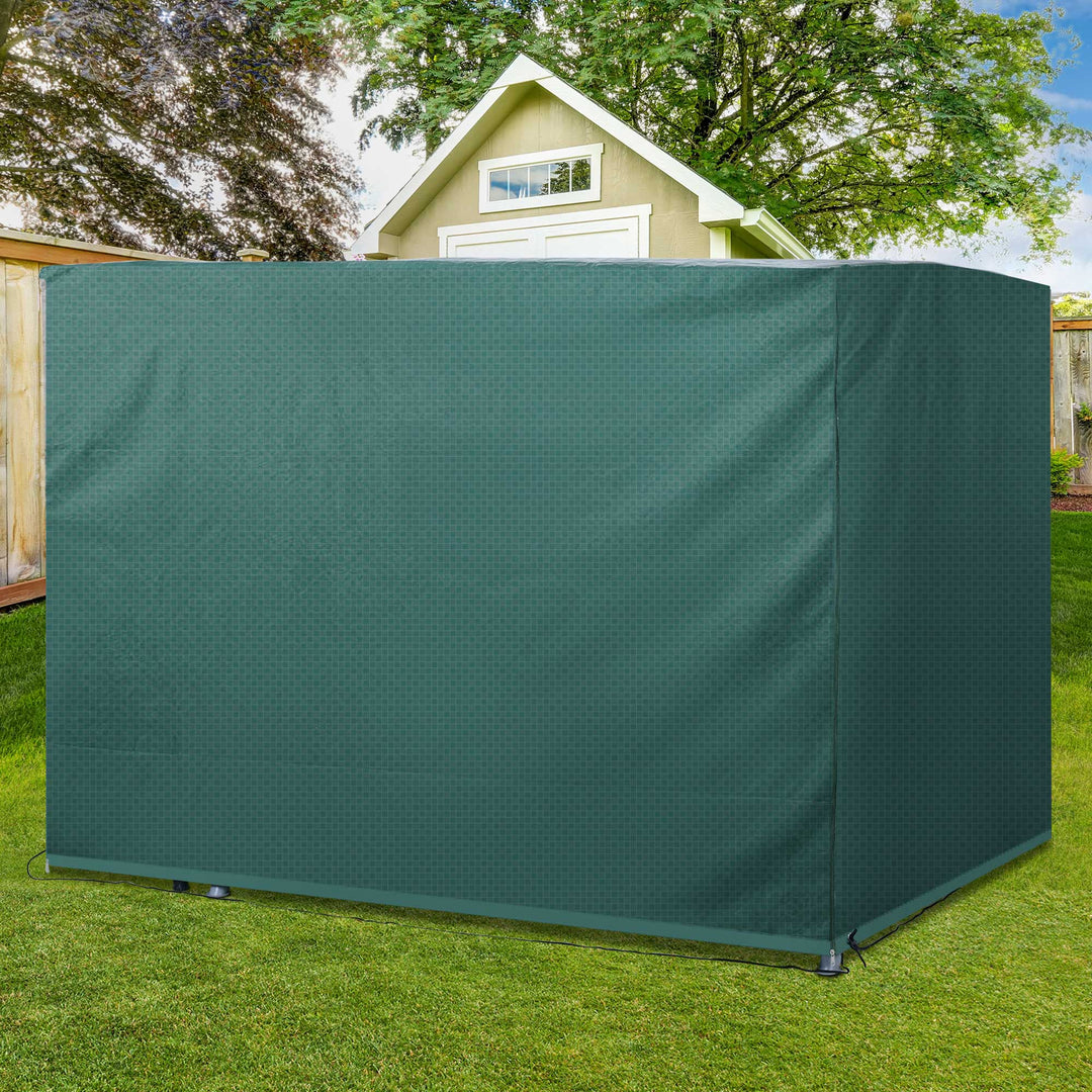 Patio 3 Seater Swing Chair Bench Cover Outdoor Garden Furniture Rain Protection Cover Protector Waterproof Anti-UV, 215L x 155W x 150Hcm, Dark Green