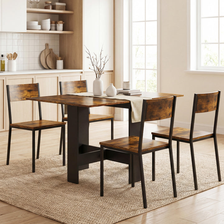 Folding Dining Table, Space-Saving Drop Leaf Kitchen Table for 4-6 Peo