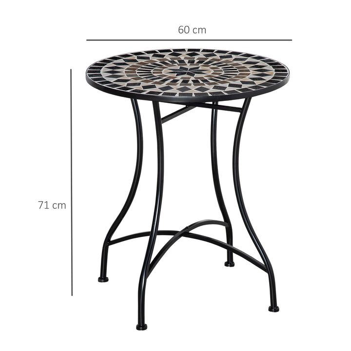 Φ60cm Mosaic Outdoor Patio Table - Black