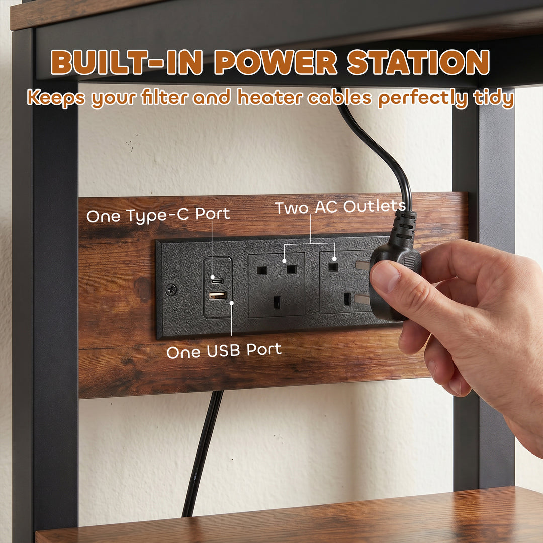 Fish Tank Stand with Power Outlets Aquarium Stand with Cabinet 20-29 G