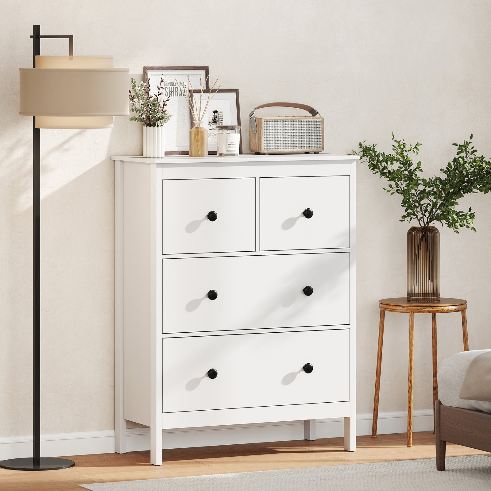 Modern Chest of Drawers, 4 Drawer Dresser Clothes Storage Organiser fo