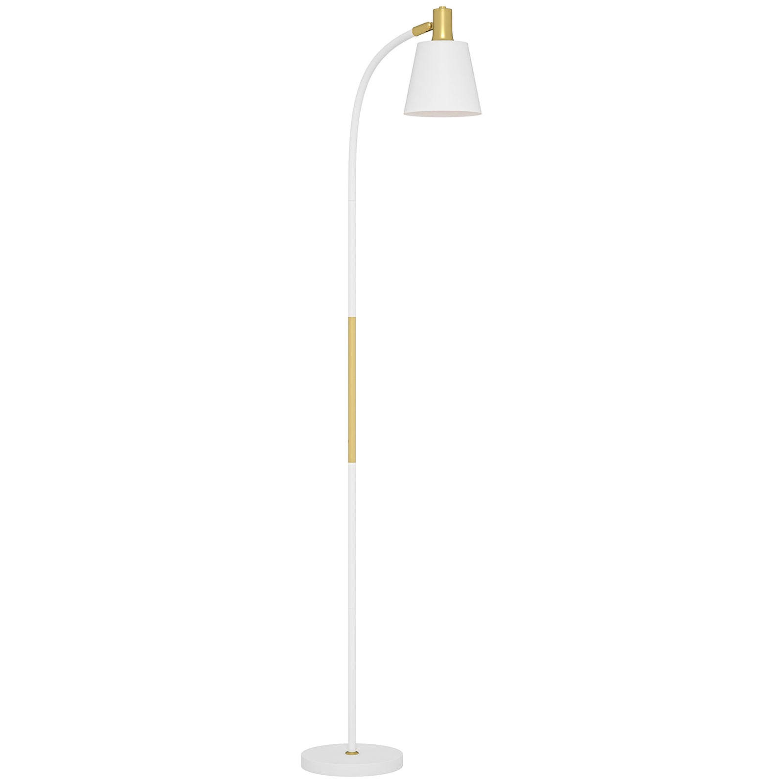 Floor Lamp for Living Room, Spotlight Reading Standing Lamp with Adjustable Height, Rocker on/off Switch, Indoor Task Lighting for Bedroom, Office, White (Bulb not Included)