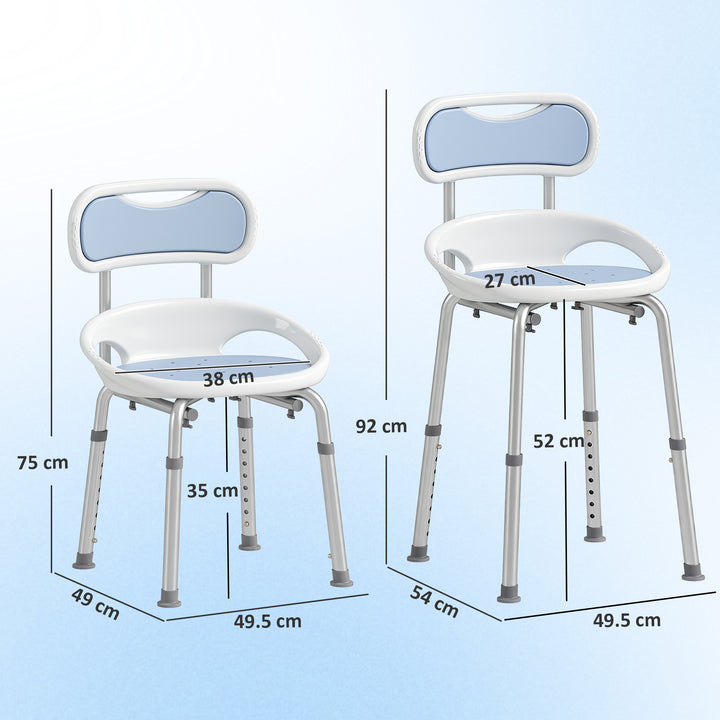 Shower Chair with Padded Seat Adjustable Height Shower Stool Bath Seat