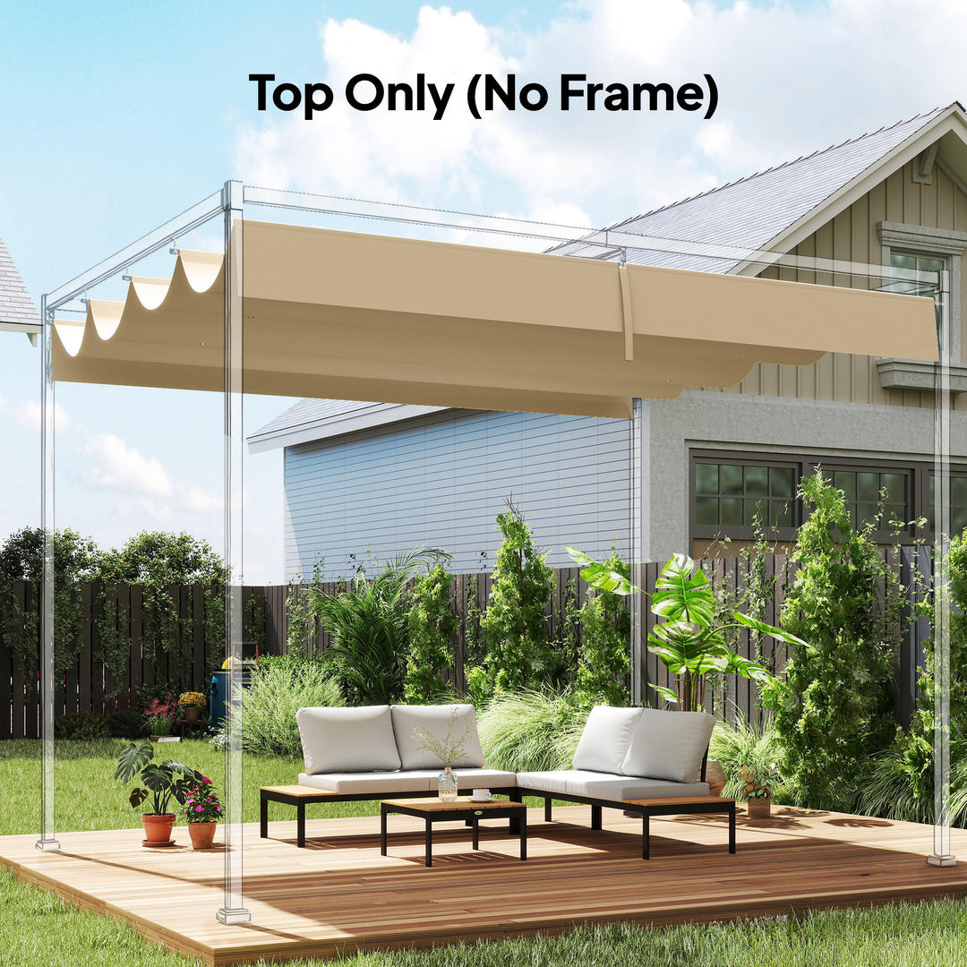 Retractable Pergola Canopy Only, 3.92 x 3.5 m, UV30+ Replacement Canopy Cover for 4 x 3 m Pergola