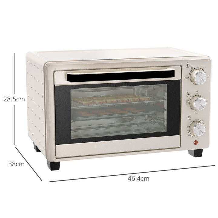 21L Mini Countertop Oven, 100°C-230°C Adjustable Temp - White