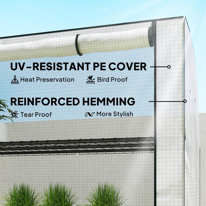 Mini Greenhouse with Reinforced PE Cover, Portable Indoor Outdoor Gree