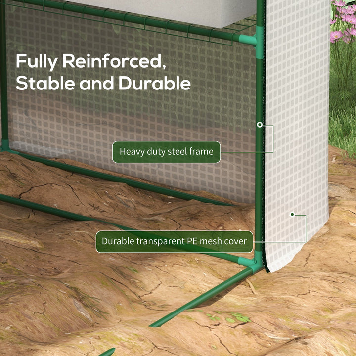 8 x 6ft Walk-In Greenhouse, with Shelves - White