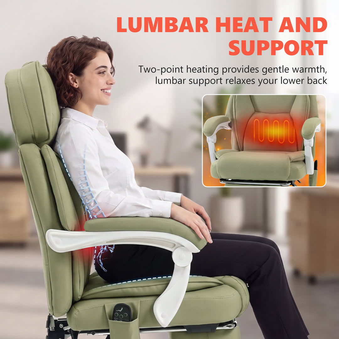 High Back Vibration Massage Office Chair Heated Reclining Computer Cha