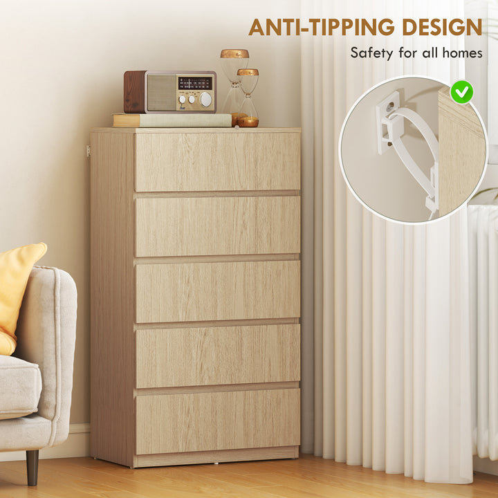 Chest of Drawers, 5-Drawer Storage Cabinets, Modern Dresser, Storage D