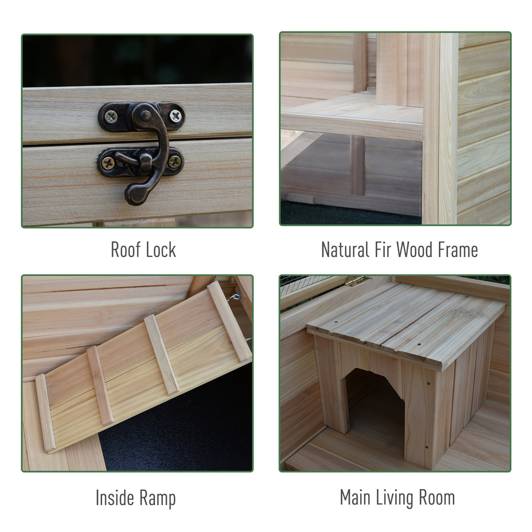 Small Animals Guinea Pigs Hutches Fir Wood Indoor Hutch
