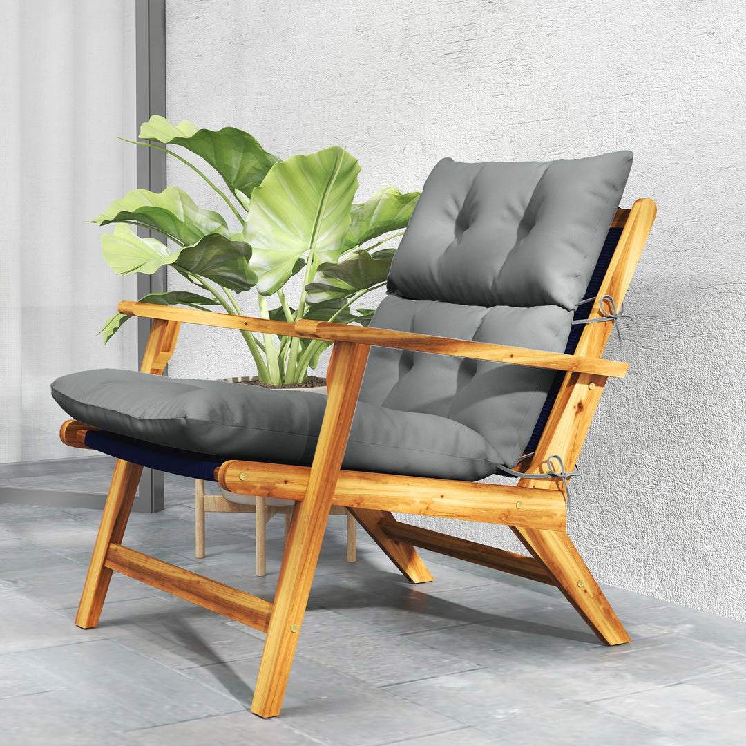 115 x 56cm Rocking Chair Padded Seat Cushion - Light Grey