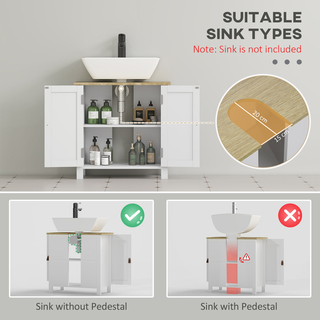 Under Sink Bathroom Cabinet for Basin without Pedestal - White
