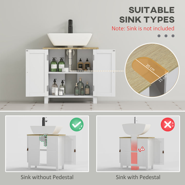 Under Sink Bathroom Cabinet for Basin without Pedestal - White