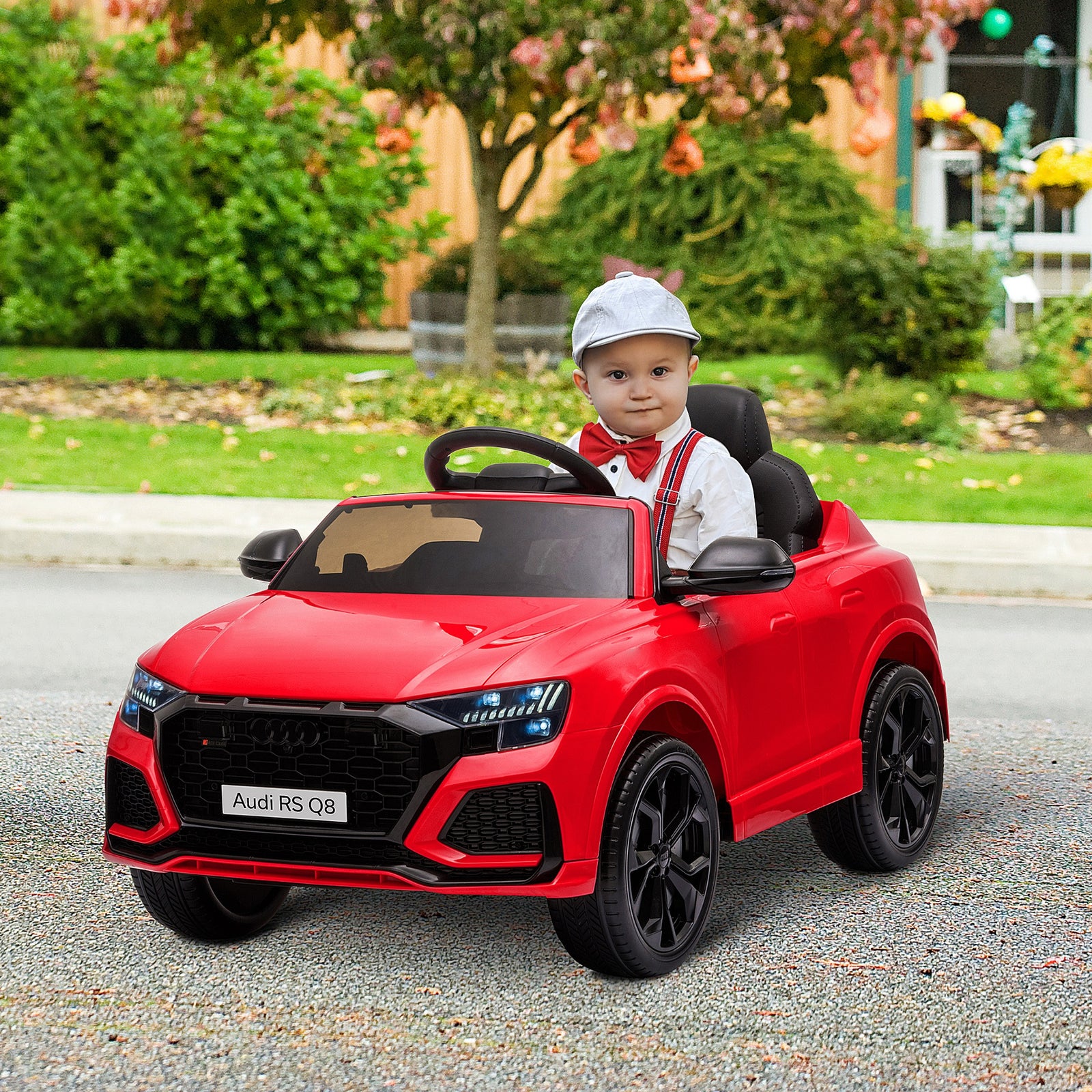 Audi RS Q8 Licensed Electric Car for Kids, 6V Kids' Electric Ride on with Remote Control, 7Ah Big Battery, Lights Bluetooth, Music USB MP3, for 3-5 Years Old, Red