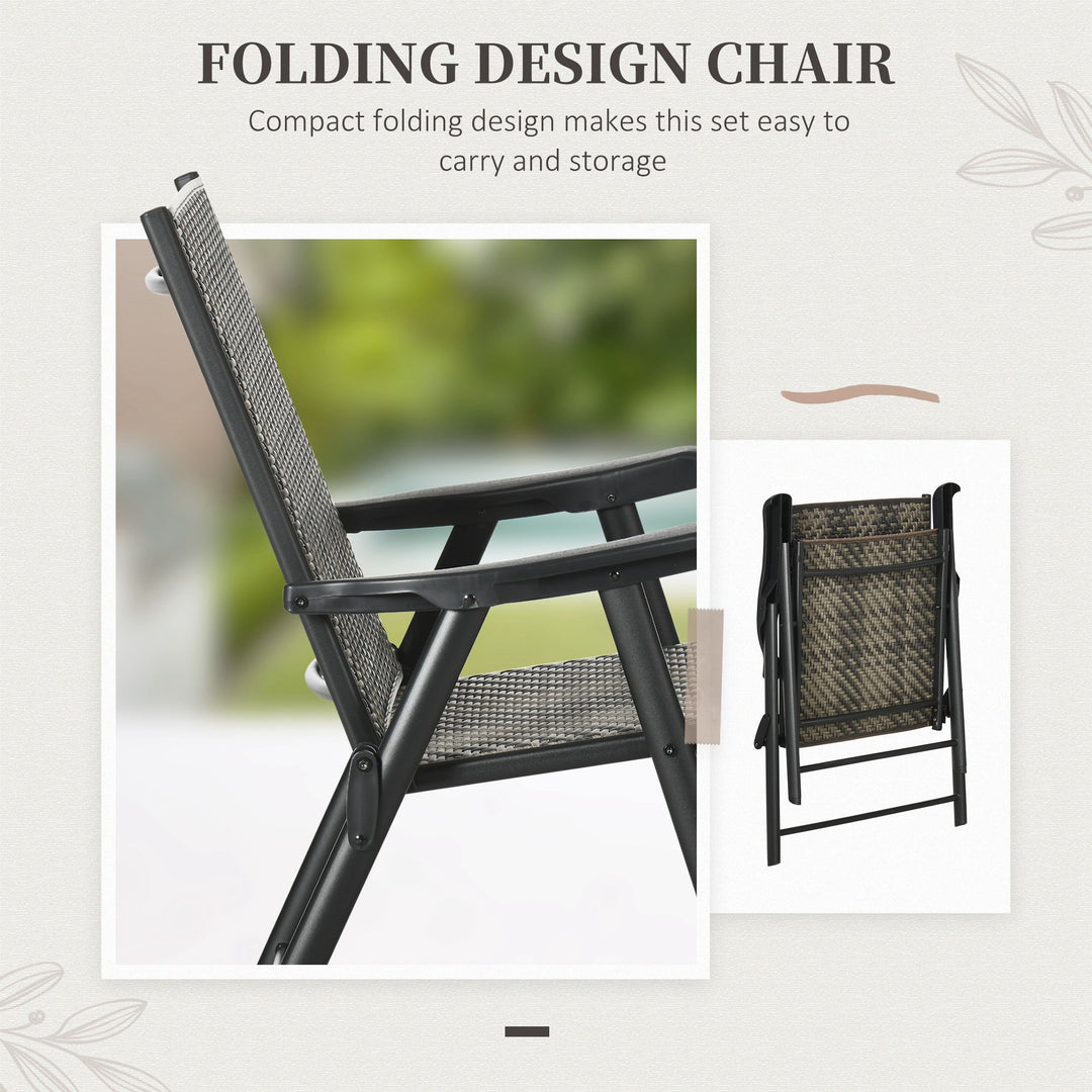 4 Seater Rattan Dining Set, Rattan Garden Furniture Set with Parasol Hole, Outdoor Dining Table and Chairs with 4 Armchairs, Round Glass Top Table for Patio, Balcony, Mixed Grey