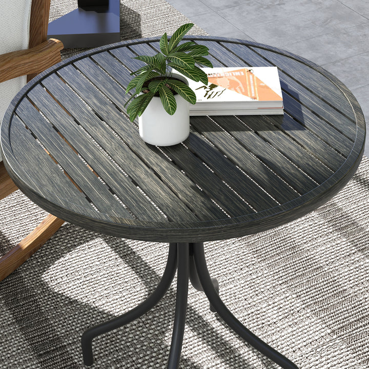 Outsunny 66cm Galvanised Steel Garden Table - Grey