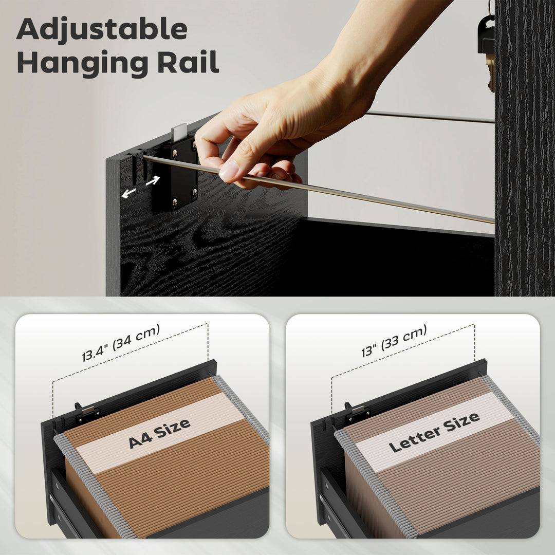 Three Drawer Wood-Effect Filing Cabinet