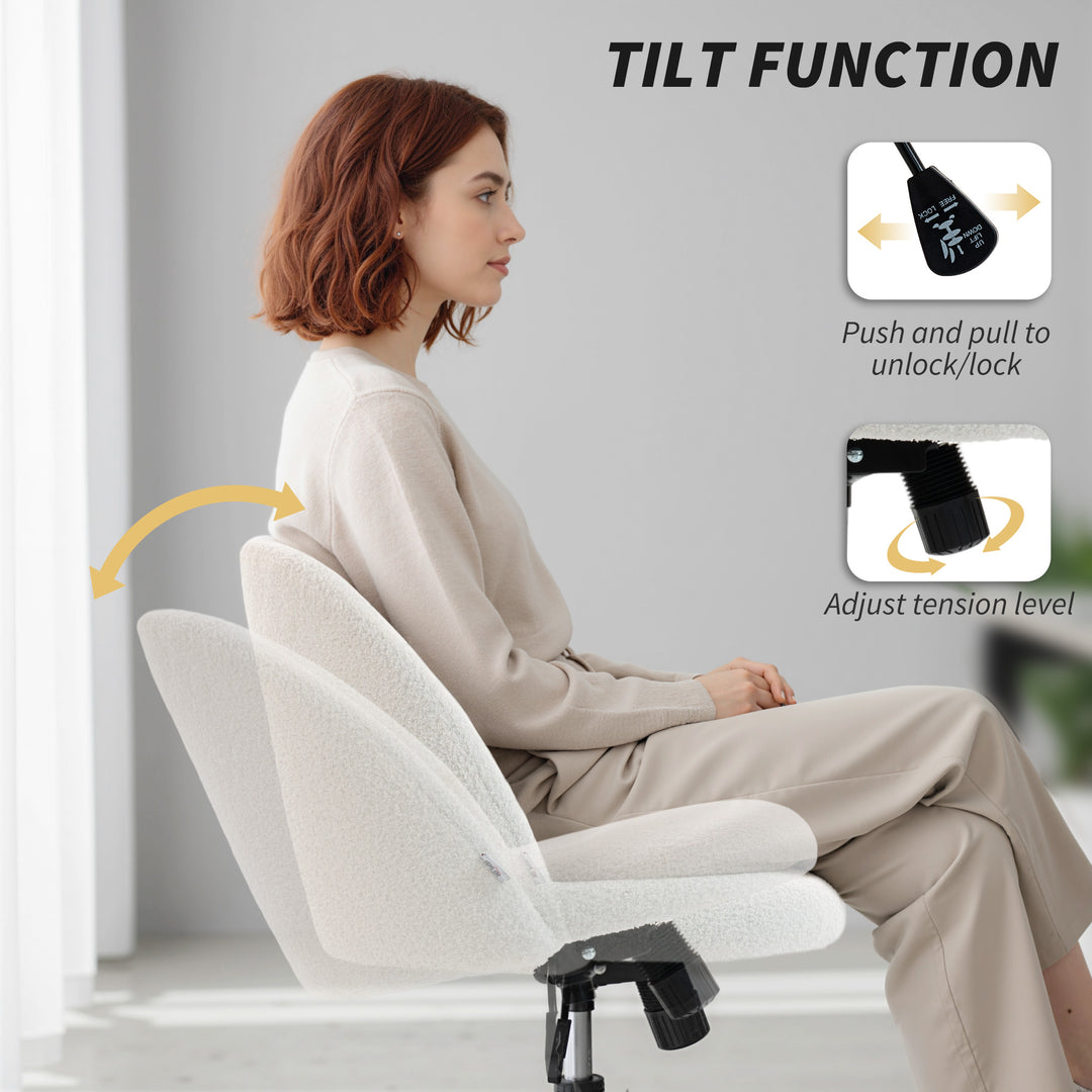 Teddy Fleece Office Chair with Wheels